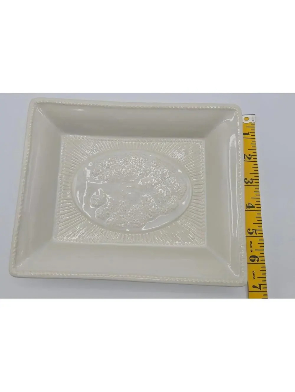 Juliska Cream Color Cornerstone Collection Friendship Tray w/ Saying on Back